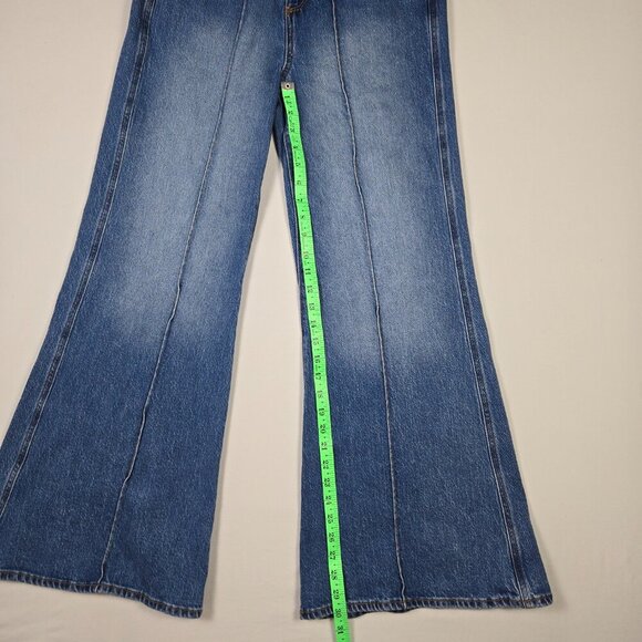 LOFT Exaggerated Flare Jeans Size 4 High Waist Stretch Boho Retro Y2K Vibe - Picture 8 of 13